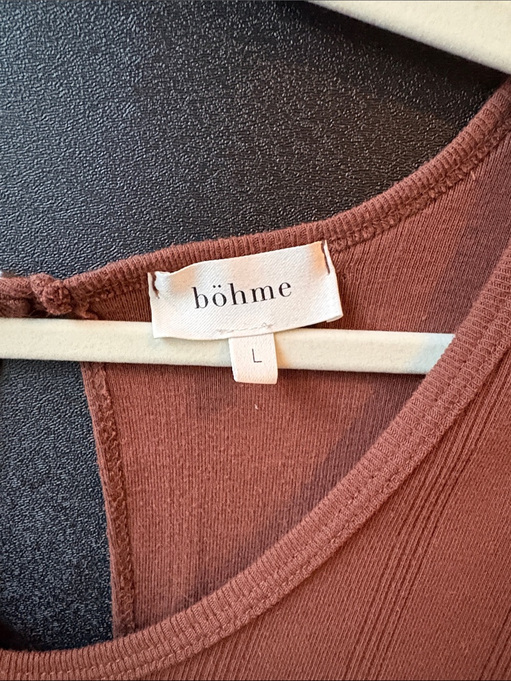 bohme Rust Brown Ribbed Drawstring Romper - Picture 3 of 4